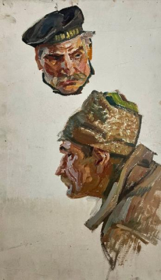 Deux portraits de militaires Ukrainiens (étude) - Aleksandr Mikhailovich Lopukhov
