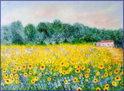 TOURNESOLS ET CHARDONS DANS L'OISE